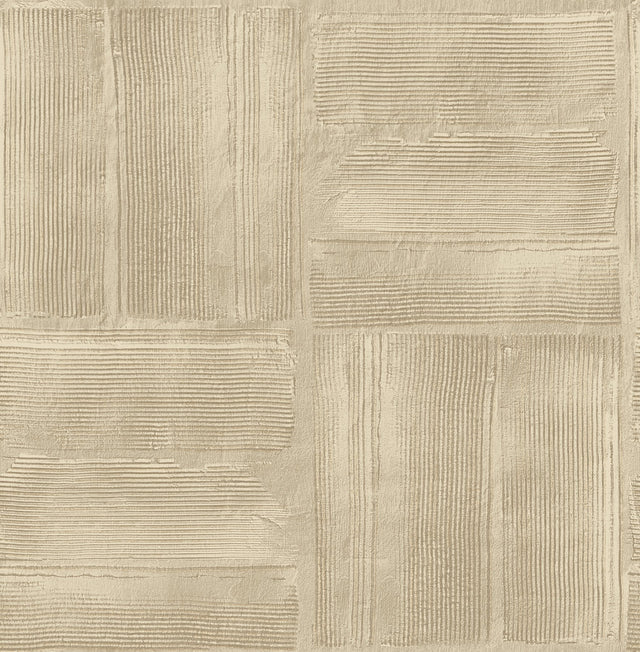 Jasper Neutral Block Texture Wallpaper with Metallic Raised Ink Geometric Pattern - Advantage 4125-26735