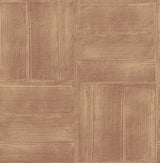 Jasper Rust Block Texture Wallpaper with Metallic Raised-Ink Geometric Pattern - Advantage 4125-26736