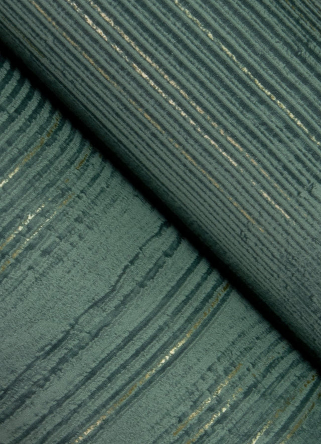 Jasper Teal Block Texture Wallpaper with Metallic Raised Ink Geometric Bohemian Style - Advantage 4125-26737