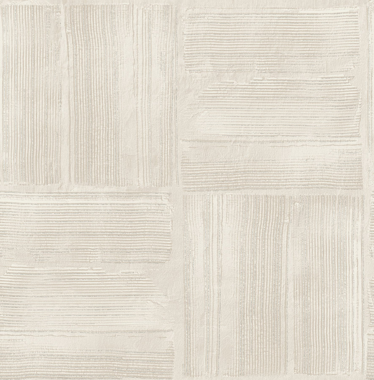 Jasper Ivory Block Texture Wallpaper with Metallic Raised-Ink Geometric Motif - Advantage 4125-26738