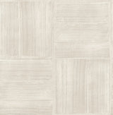 Jasper Ivory Block Texture Wallpaper with Metallic Raised-Ink Geometric Motif - Advantage 4125-26738