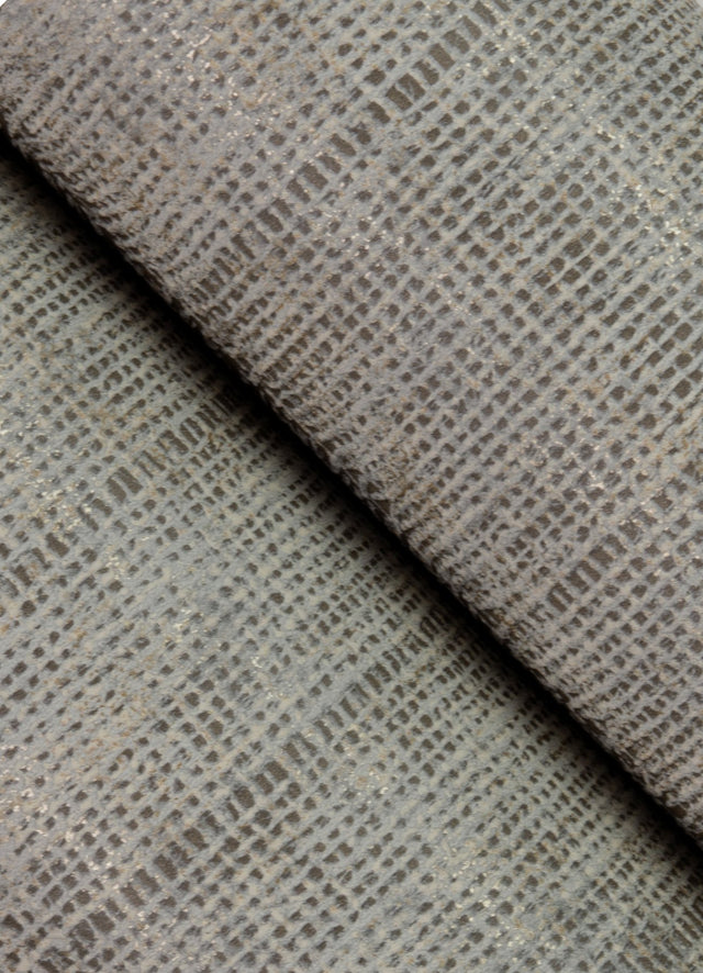 Blake Light Grey Texture Stripe Wallpaper with Fabric & Woven Textures Farmhouse Style - Advantage 4125-26740