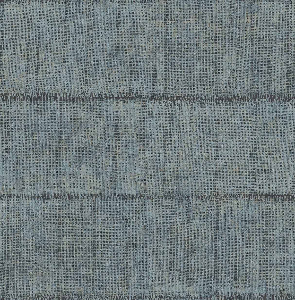 Blake Denim Texture Stripe Wallpaper with Metallic Raised Ink Farmhouse Graphics - Advantage 4125-26742