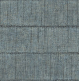 Blake Denim Texture Stripe Wallpaper with Metallic Raised Ink Farmhouse Graphics - Advantage 4125-26742
