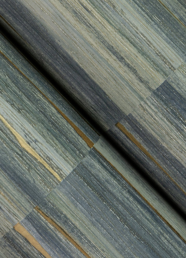 Rowan Blue Faux Grasscloth Wallpaper with Modern Graphic Faux Grasscloth Pattern - Advantage 4125-26745