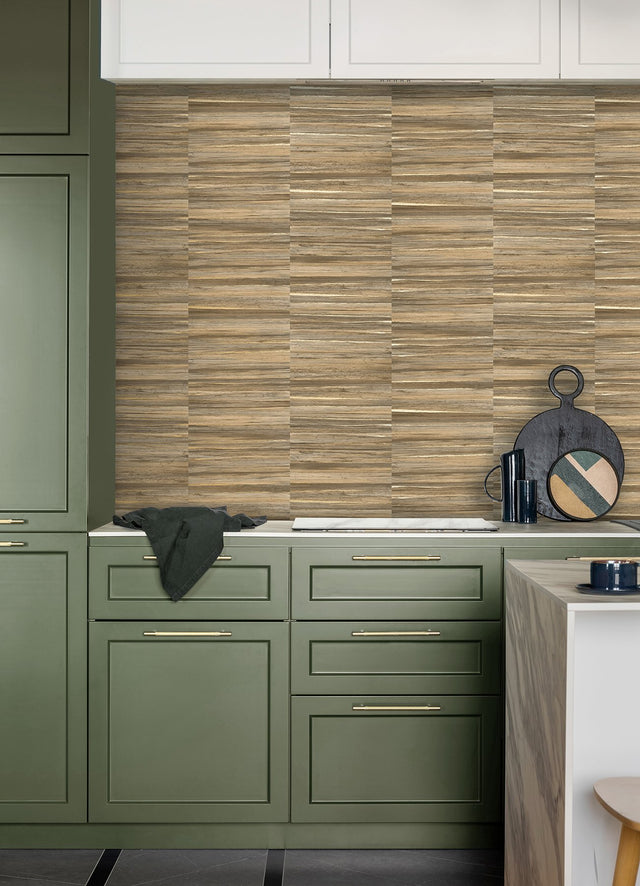 Rowan Chestnut Faux Grasscloth Wallpaper with Modern Graphics Texture - Advantage 4125-26746