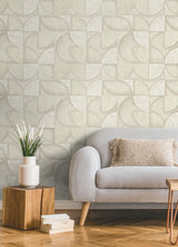 Addison Stone Retro Geo Wallpaper with Metallic Raised-Ink Geometric Pattern - Advantage 4125-26747