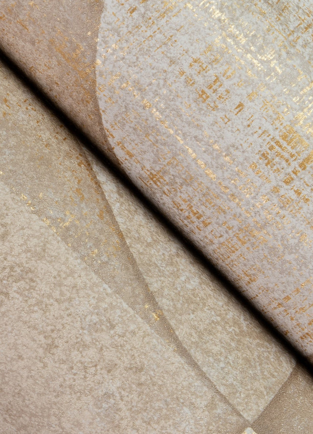 Addison Blush Retro Geo Wallpaper with Metallic Raised-Ink Geometric Pattern - Advantage 4125-26748