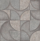 Addison Grey Retro Geo Wallpaper with Modern Geometric Pattern - Advantage 4125-26749