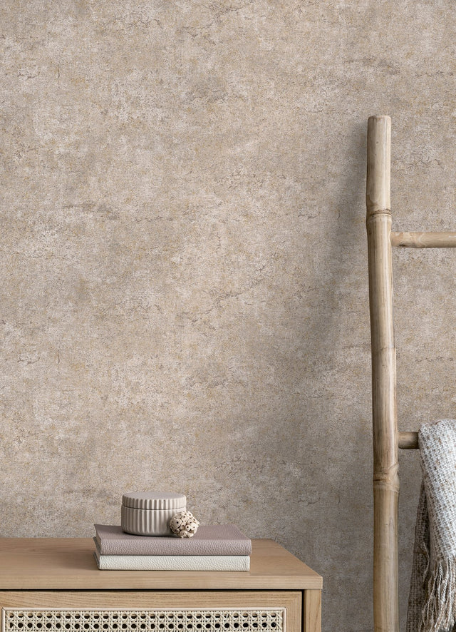 Colt Blush Cement Wallpaper with Metallic Textured Distressed Pattern - Advantage 4125-26752