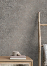 Colt Grey Cement Wallpaper with Distressed Textures and Industrial Metallic Raised Ink - Advantage 4125-26753