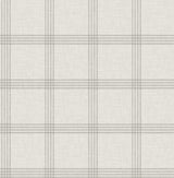Twain Dove Plaid Wallpaper with Farmhouse Plaids Pattern - Chesapeake 4134-24478