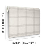 Twain Dove Plaid Wallpaper with Farmhouse Plaids Pattern - Chesapeake 4134-24478