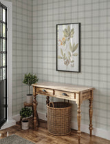 Twain Dove Plaid Wallpaper with Farmhouse Plaids Pattern - Chesapeake 4134-24478