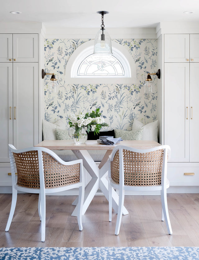 Imperial Garden Blueberry Botanical Wallpaper with Birds Motif - Chesapeake 4134-26990