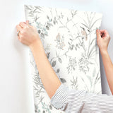 Imperial Garden Neutral Botanical Wallpaper with Birds Motif - Chesapeake 4134-26991