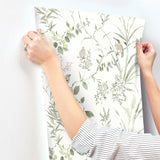 Imperial Garden Moss Botanical Wallpaper with Birds Motif - Chesapeake 4134-26992