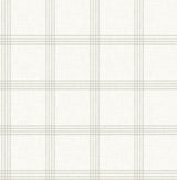Twain Light Grey Plaid Wallpaper with Farmhouse Plaids Pattern - Chesapeake 4134-26994