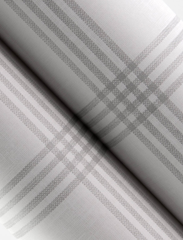 Twain Light Grey Plaid Wallpaper with Farmhouse Plaids Pattern - Chesapeake 4134-26994