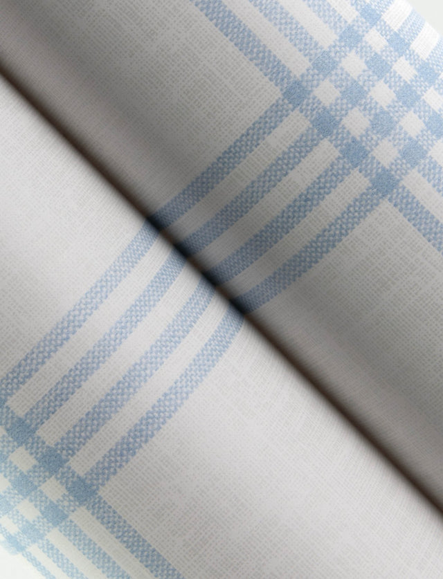 Twain Light Blue Plaid Wallpaper with Farmhouse Graphic Plaid Pattern - Brewster 4134-26995