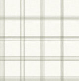 Twain Green Plaid Wallpaper with Farmhouse Graphic Plaid Pattern - Chesapeake 4134-26996