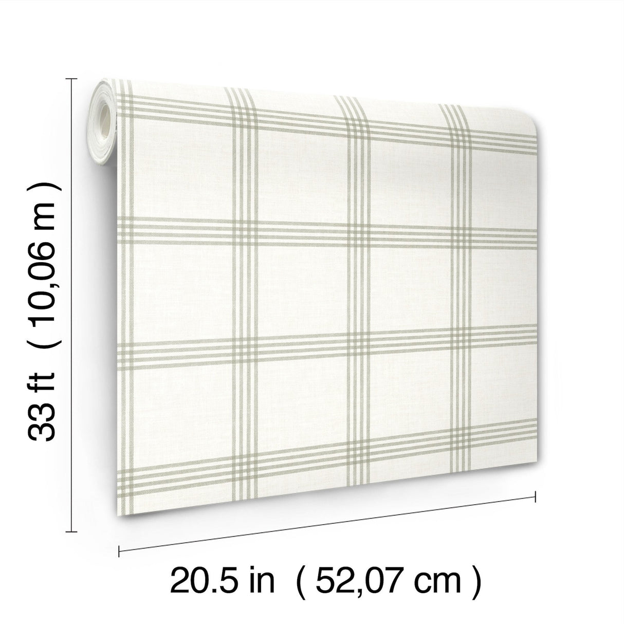 Twain Green Plaid Wallpaper with Farmhouse Graphic Plaid Pattern - Chesapeake 4134-26996