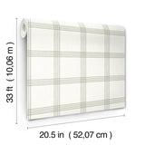 Twain Green Plaid Wallpaper with Farmhouse Graphic Plaid Pattern - Chesapeake 4134-26996