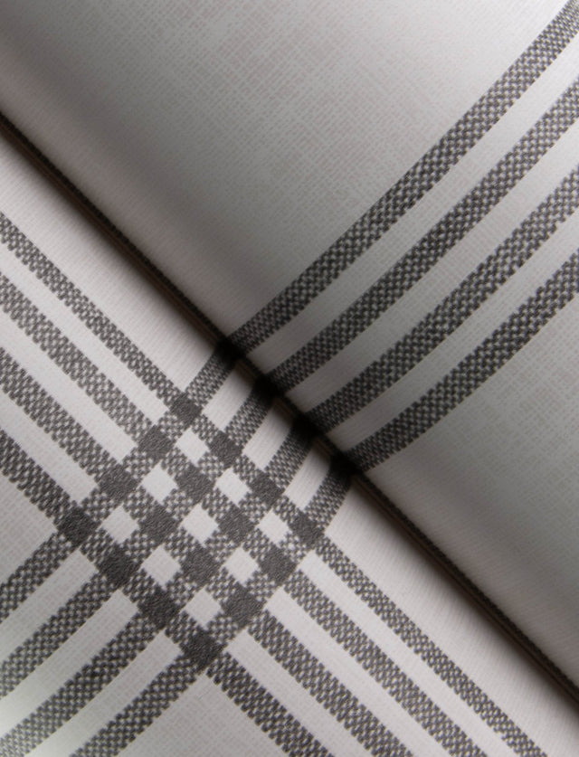 Twain Charcoal Plaid Wallpaper with Farmhouse Graphics Pattern - Chesapeake 4134-26997