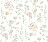 Bergamot Pastel Wildflower Wallpaper with Watercolor Botanical Pattern, Country Style - Chesapeake 4134-72503