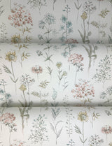Bergamot Pastel Wildflower Wallpaper with Watercolor Botanical Pattern, Country Style - Chesapeake 4134-72503