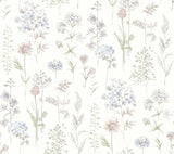 Bergamot Lavender Wildflower Wallpaper with Botanical Watercolor Floral Pattern - Chesapeake 4134-72504