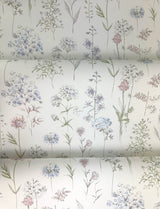 Bergamot Lavender Wildflower Wallpaper with Botanical Watercolor Floral Pattern - Chesapeake 4134-72504