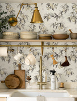 Lemonade Charcoal Citrus Wallpaper with Farmhouse Fruit Botanical Pattern - Chesapeake 4134-72509