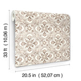 Marjoram Blush Floral Tile Wallpaper with Global Geometric Motif - Chesapeake 4134-72514