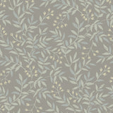Senna Silver Budding Vines Wallpaper with Metallic Botanical Vine Pattern - Chesapeake 4134-72522