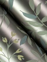 Senna Silver Budding Vines Wallpaper with Metallic Botanical Vine Pattern - Chesapeake 4134-72522
