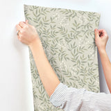 Senna Green Budding Vines Wallpaper with Botanical Vine Pattern, Farmhouse Style - Chesapeake 4134-72523