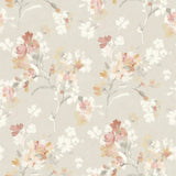 Azalea Ruby Floral Branches Wallpaper with Botanical Farmhouse Style - Brewster 4134-72524