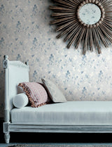 Azalea Light Blue Floral Branches Wallpaper with Botanical Farmhouse Style - Chesapeake 4134-72526