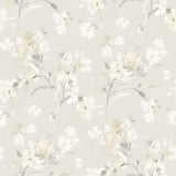 Azalea Neutral Floral Branches Wallpaper with Botanical Flowers Motif, Farmhouse Style - Chesapeake 4134-72527