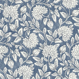 Vadouvan Navy Jacobean Trail Wallpaper with Traditional Botanical Pattern - Chesapeake 4134-72535