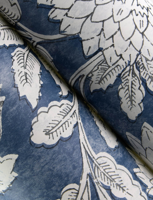 Vadouvan Navy Jacobean Trail Wallpaper with Traditional Botanical Pattern - Chesapeake 4134-72535