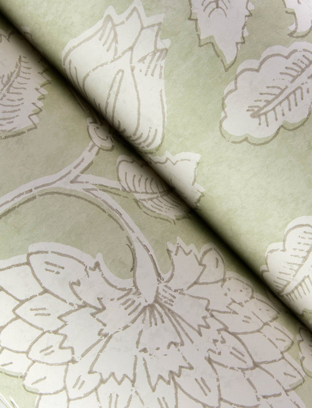 Vadouvan Sage Jacobean Trail Wallpaper with Botanical Jacobean Motif - Chesapeake 4134-72536