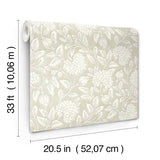 Vadouvan Sage Jacobean Trail Wallpaper with Botanical Jacobean Motif - Chesapeake 4134-72536