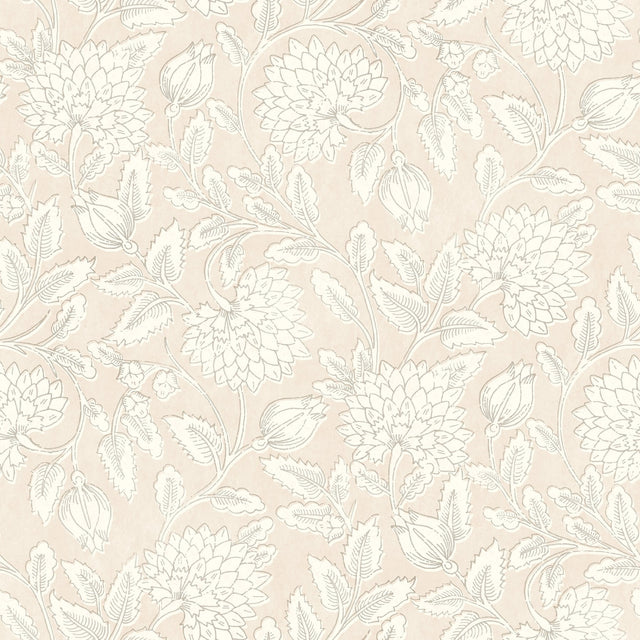 Vadouvan Blush Jacobean Trail Wallpaper with Traditional Botanical Pattern - Chesapeake 4134-72538