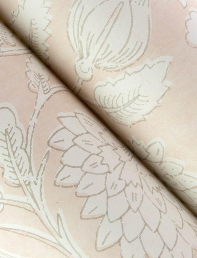 Vadouvan Blush Jacobean Trail Wallpaper with Traditional Botanical Pattern - Chesapeake 4134-72538