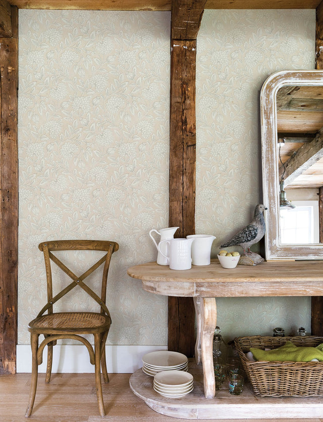 Vadouvan Blush Jacobean Trail Wallpaper with Traditional Botanical Pattern - Chesapeake 4134-72538