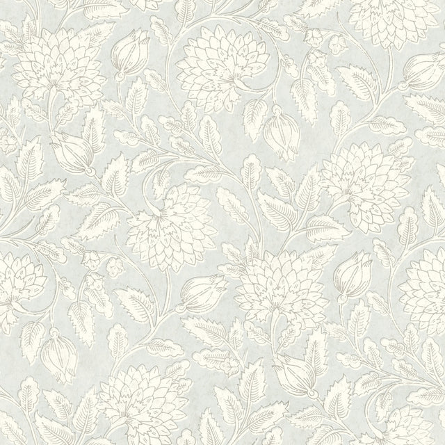 Vadouvan Light Blue Jacobean Trail Wallpaper with Traditional Botanical Jacobean Pattern - Chesapeake 4134-72539