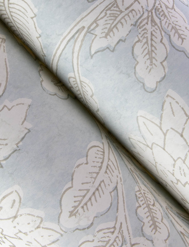 Vadouvan Light Blue Jacobean Trail Wallpaper with Traditional Botanical Jacobean Pattern - Chesapeake 4134-72539