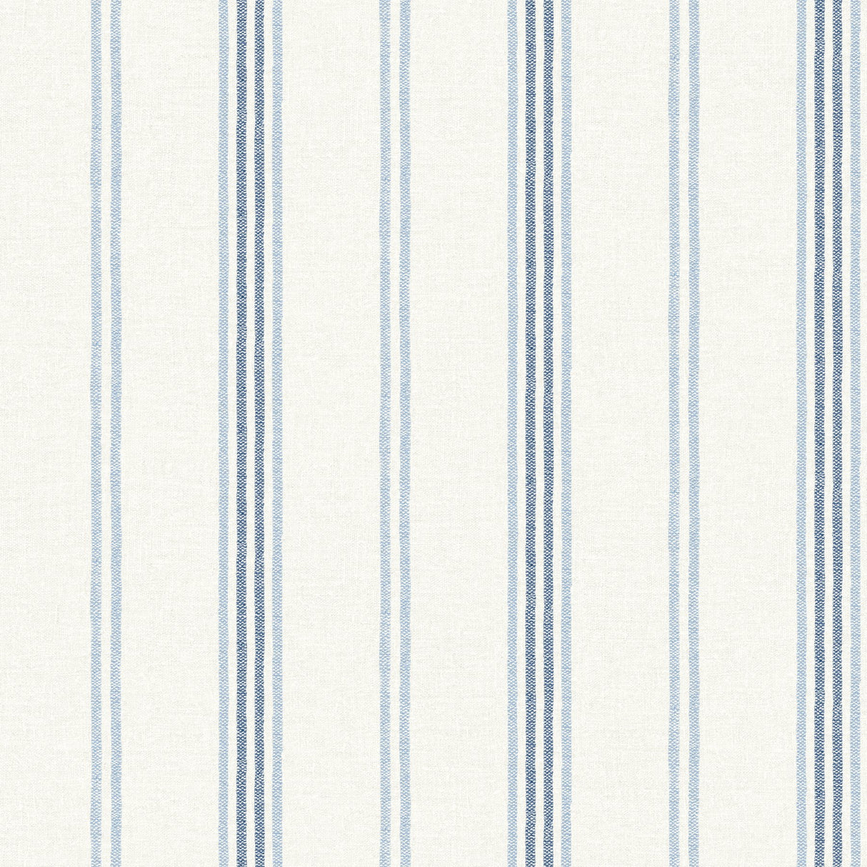 Lovage Blue Linen Stripe Wallpaper with Farmhouse Stripes Pattern - Chesapeake 4134-72546
